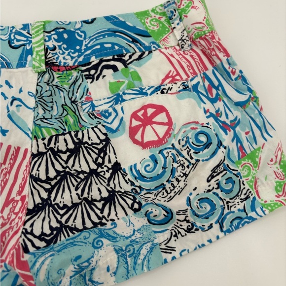 Lilly Pulitzer Walsh short summer remix patch cotton 3 inch inseam shorts size 0 - Picture 9 of 15